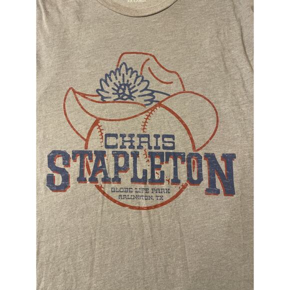 Chris Stapleton T-Shirt Size XXL Globe Life Park Arlington‎ Texas Grey - Picture 4 of 7